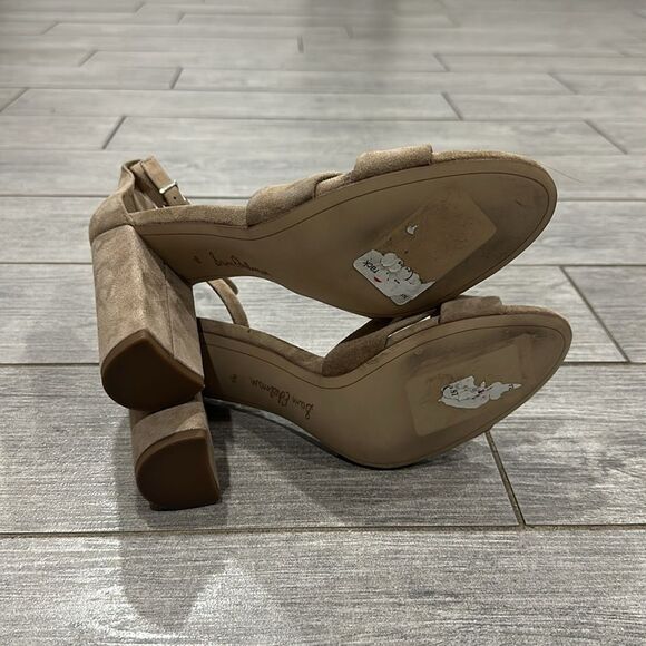 Sam Edelman Oatmeal Suede Yancy Ankle Strap Heels - Picture 12 of 12